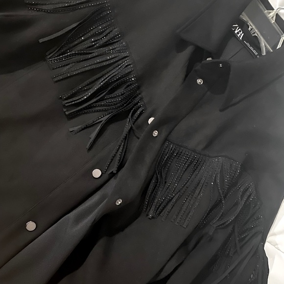 Zara Oversized western fringe jacket / shirt - Picture 1 of 3
